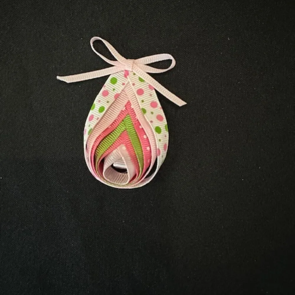 Pink Easter Egg Sculpture Hair Clip  5B1773  Handmade NWT Boutique